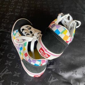 Kids checked Vans- practically new